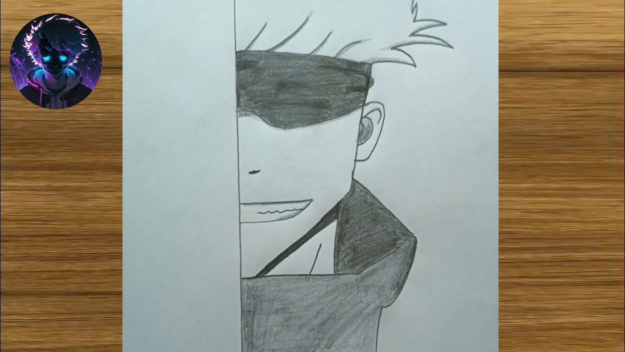 How To Draw Gojo Satoru Half Face Step By Step Jujutsu Kaisen