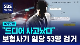 '드디어 사고났다'…보험사기 일당 53명 검거 / SBS / #D리포트