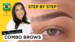 Combo Brows training - Step by Step | Microblading & Powder Brows | Combination