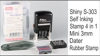 Shiny S-303 Self Inking Stamp 4 in 1 Mini 3mm Dater Rubber Stamp