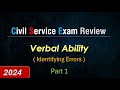 PH Civil Service Exam (CSE) - Verbal Ability - Identifying Errors (part 1)