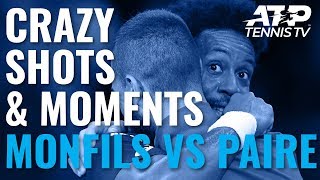 Crazy Shots & Funny Moments in Gael Monfils vs Benoit Paire | Paris 2019