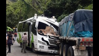 Aparatoso accidente en la vía Medellín-Bogotá, a la altura de San Luis, deja 24 heridos