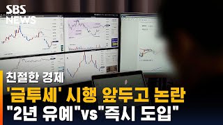 '금투세' 시행 앞두고 논란…유예 vs 즉시 도입 / SBS / 친절한 경제