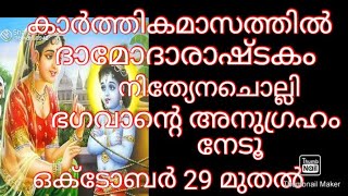 ദാമോദര  മാസം, നാളെ മുതൽ ആചരിക്കൂ 🙏ദാമോദരാഷ്ടകം നിത്യേന ചൊല്ലൂ 🙏#devotional