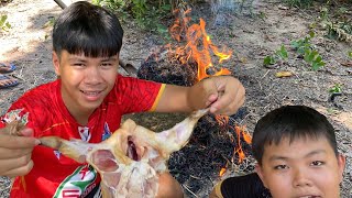 ไก่อบฟางสดๆ ครั้งแรกจะสุกไหม !! | น้องพี่จ่า