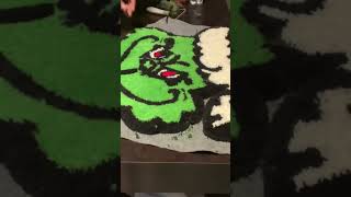 Carving The Grinch Rug!! #art #tufting #thegrinch