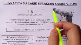 FIR UNDER BHARATIYA NAGARIK SURAKSHA SANHITA 2023 || WHAT NEW CHANGES BROUGHT IN FIR || LAW EXPLORER