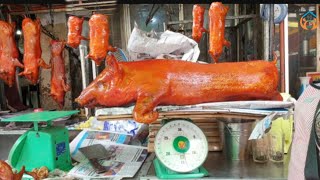 Buy Suckling pig  in Orussey Market/មកទិញជ្រូកខ្វៃនៅផ្សារអូឬស្សី/Roast whole pork recipe