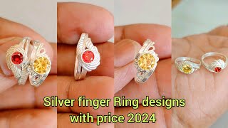 Silver finger ring designs with price 2024/Silver ring for women with price 2024