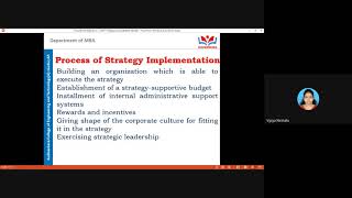 Strategic Management | Strategy Implementation by Dr. K. Vijaya Nirmala