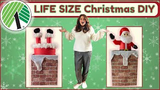 🎅*LIFE SIZE* Dollar Tree Christmas DIY Santa in a Chimney