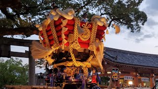 勇壮！　３年ぶり！令和４年９月１０日　百舌鳥八幡宮　月見祭　６番　中百舌鳥町ふとん太鼓　本殿前