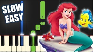 Part Of Your World - The Little Mermaid | SLOW EASY PIANO TUTORIAL + SHEET MUSIC