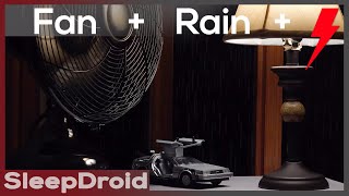 ► FAN and TIN ROOF RAIN Sounds for Sleeping with Distant Thunder, 10 hours Fan White Noise Lluvia 4k