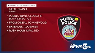 Fatal crash shuts down Pueblo Boulevard early Thursday morning