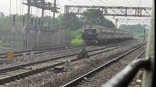 13180 Dn Siuri-Sealdah MEMU express departure from Bandel Station..