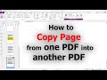 How to copy page from one PDF into another PDF in Foxit PhantomPDF