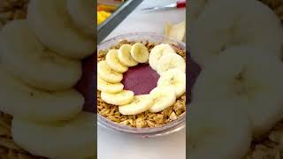 🍌 HEALTHY Banana Peanut Butter Acai Bowl - Smoothie Bowl Ideas #shorts