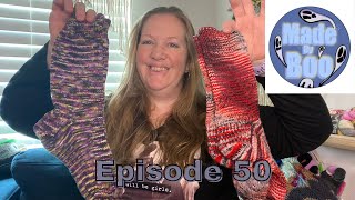 Episode 50 Socks, Sweater, and a new crochet project