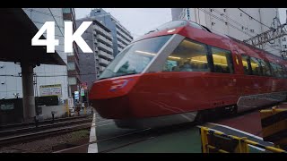 【4K】Walk from the level crossing of the Shinjuku Odakyu Line. Walking Tokyo