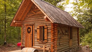 Log Cabin Building TIMELAPSE Built By ONE MAN Alone In The Forest