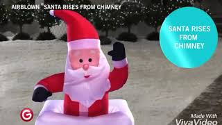 Airblown Santa Climbing Chimney Animated Christmas Decoration Gemmy