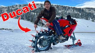 Crotch Rocket with Paddle Tire in DEEP Snow!