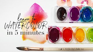 Learn to Paint Watercolor in 5 Minutes - Easy Beginner Watercolor Lesson