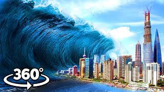 360 TSUNAMI WAVE HITS THE BEACH - How to Survive a Natural Disaster VR 360