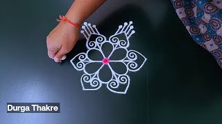 मकरसंक्रांती स्पेशल पारंपारिक रांगोळी सोपी आकर्षक | Sankranthi special simple rangoli design easy |