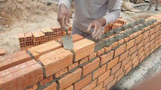 Amazing Fastest Skills Building Brick 20 Wall Easily | how to build brick wall 20