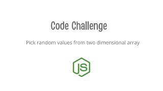Pick random values from two dimensional array