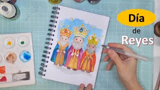 Acuarela de los 3 Reyes Magos | Inspiración del Día de Reyes