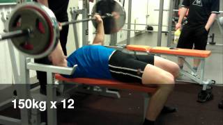 Bench Press 150kg / 330 lbs x 12 reps