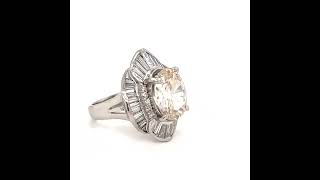 MDJ Advantage - Estate Platinum 2.90 ct Natural fancy Light Yellow Brown Diamond Ring