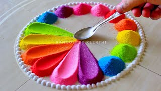 Simple rangoli design l Ugadi rangoli designs with colours l gudi padwa rangoli l रंगोली डिजाइन