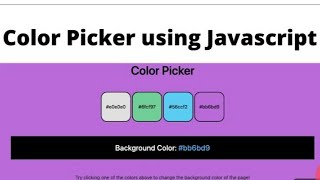 Javascript -Coding Practice-1- Color Picker & Traffic Light - NxtWave #python #javascript #idp