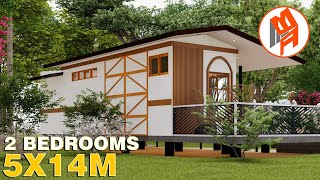 Small House Design | 5m x 14m (2Bedroom)