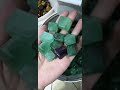 natural green fluorite cube tumbled stone on stock