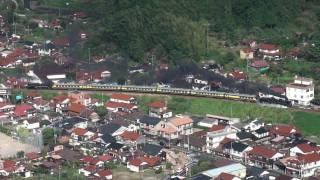 【俯瞰】SLやまぐちなにわ号 津和野－船平山間通過（プッシュプル）