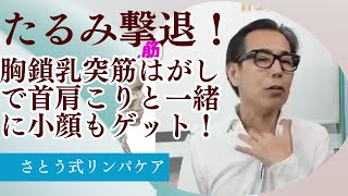 【たるみ撃退】胸鎖乳突筋はがしで首肩こりと一緒に小顔もゲット！【厳選切抜き】さとう式リンパケア取扱い動画