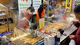 억대 매출! 불티나게 팔리는 서문시장 역대급 분식집 Spicy fish cake / Korean street food