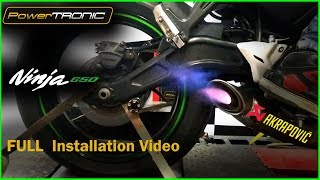 Ninja 650 meets POWERTRONIC ECU - QUICKSHIFTER | INSTALLATION | ACRAPOVIC FULL SYSTEM