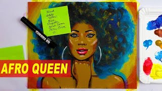 Acrylic Painting AFRO QUEEN | Easy Painting Tutorial | African Art