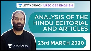 Complete Analysis of Hindu Editorial and Articles | 23rd March 2020 | Sandeep Bhushan