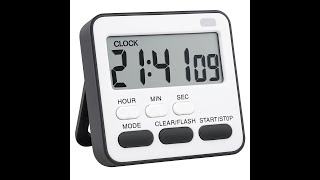 Digital Kitchen Timer Stopwatch Loud Alarm Large Display for Cooking Baking Study Gym