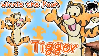 [Winnie the Pooh] How to draw Tigger | Step by step