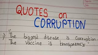 Quotes on Corruption in english/ Corruption Free India Quotes