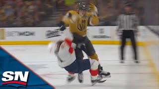 Golden Knights' Ivan Barbashev Levels Panthers' Radko Gudas With Massive Reverse Hit